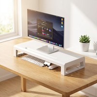 Soporte de Monitor Metálico Blanco de 550 mm, Versión Estándar, Resistente, Base Elevadora de Escritorio de Acero que No se Deforma para iMac y PC