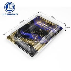 Vente en gros Plateau à sushi jetable rectangulaire à <span class=keywords><strong>emporter</strong></span> en plastique avec couvercle transparent - Product Image 4