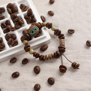 Cuentas sueltas de granos de café naturales reales para hacer joyas con cuentas DIY, cuentas de granos de café con agujeros para collar de pulsera - Product Image 3