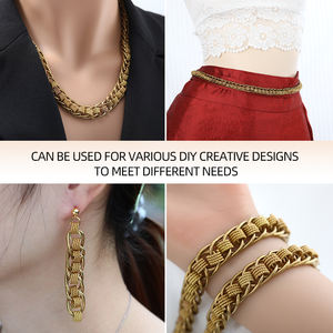 Brass Chuỗi Nhà Sản Xuất Phóng Đại Túi Đồ Trang Sức Jeans Chuỗi <span class=keywords><strong>Handmade</strong></span> Chunky Brass Lề Đường Chuỗi Cho Vòng Cổ Vòng Đeo Tay Làm - Product Image 5