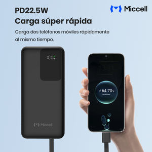 Batterie externe Miccell avec charge rapide PD 22,5 W et affichage numérique, comme chargeur portable pour les voyages et les professionnels - Product Image 4