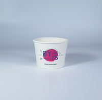 Gobelets à crème glacée écologiques de qualité supérieure, imprimés avec logo personnalisé, 3oz, 4oz, 5oz, 6oz, 8oz, 12oz, à paroi simple, en papier kraft, avec couvercle en bois