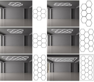 Đèn <span class=keywords><strong>LED</strong></span> chiếu sáng xưởng sửa chữa ô tô, đèn hình tổ ong lục giác, đèn xưởng, đèn nhà để xe, đèn chiếu sáng chi tiết ô tô 14X của Trung Quốc - Product Image 4