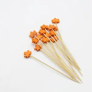 Sleek Bamboo Skewers - Chic Animal  Heart  and Bloom Motifs for Gourmet Bites