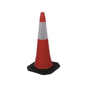 Normes américaines 90 cm 36 pouces cône de signalisation PE réfléchissant Base en caoutchouc noir souple Durable goujons de route avertissement de trafic élevé - Product Image 1