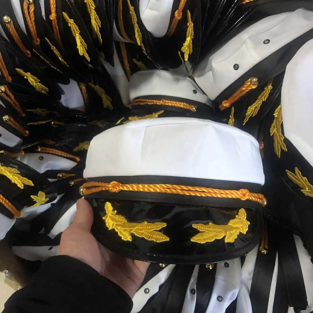 Novità cappello da capitano per Yacht per adulti bianco per accessorio Costume da marinaio