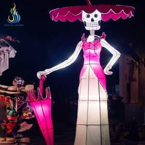 Lanterne géante de festival du Jour des Morts mexicaine avec squelette <span class=keywords><strong>musicien</strong></span> et guitare pour décoration d'Halloween - Product Image 2