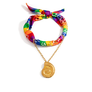 สร้อยคอจี้เปลือกหอยสังกะสีอัลลอยสไตล์โบฮีเมียนสีสันสดใสเครื่องประดับแฟชั่น - Product Image 5