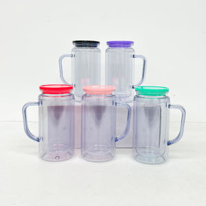 Entrepôt américain, pré-percé, 12 oz, 16 oz, enveloppes UV DTF, <span class=keywords><strong>globe</strong></span> à neige en acrylique transparent, tasses à café, tasses à bière de voyage avec poignée et bouchon en silicone - Product Image 3