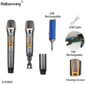 Micrófono <span class=keywords><strong>de</strong></span> Karaoke <span class=keywords><strong>de</strong></span> mano dinámico VHF dual Micrófono USB universal Reproductores <span class=keywords><strong>de</strong></span> <span class=keywords><strong>audio</strong></span> portátiles Discursos <span class=keywords><strong>de</strong></span> enseñanza Profesional - Product Image 2