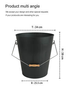 Seau à cendres en métal de 6.4 gallons vente directe ensemble d'outils de <span class=keywords><strong>cheminée</strong></span> accessoires de <span class=keywords><strong>cheminée</strong></span> revêtement en poudre pour <span class=keywords><strong>cheminée</strong></span> intérieure - Product Image 2