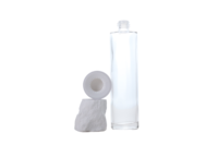 Vente en gros de bouteilles de parfum vides en verre transparent, emballage de boîte ronde personnalisée de 100ml, bouteilles en verre de pompe de pulvérisation de lotion
