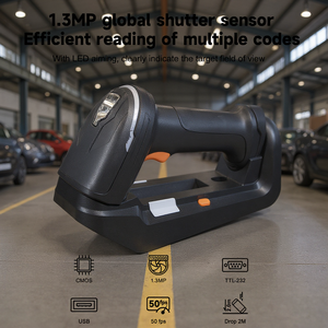 ماسح ضوئي Henex H900R Pro - قارئ علامات القطع فائق المتانة مع قاعدة شحن تعمل على مدار الساعة، اتصال لاسلكي مزدوج USB، متوفر في المخزون مع ضمان لمدة عام - Product Image 2