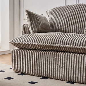 Sofá Otomano Cuadrado Modular Moderno Tapizado en Tela Resistente, con un Asiento Convertible en Cama, Cojín Relleno de Esponja, Color Gris - Product Image 5