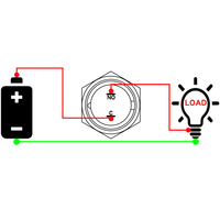 Interrupteur à bouton-poussoir métallique 12 mm, tête sphérique, momentané, 1NO, interrupteur coloré, pied de soudure à vis, auto-réinitialisation, terminal IP65, 220V