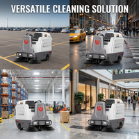 Balayeuse industrielle autoportée électrique CleanHorse M2 avec brosse de nettoyage 1200 mm et contrôle de la poussière pour entrepôts et parkings extérieurs