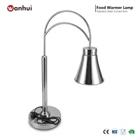 Lampe chauffante pour buffet de restaurant, hôtel, en acier inoxydable, avec bras courbé, autoportante