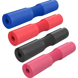 Op Maat Gemaakte 44Cm Unisex Gekleurde Gewichtheffen Barbell Squat Bar Foam Pads Voor Nek En Schouder Met Bevestigingsriemen