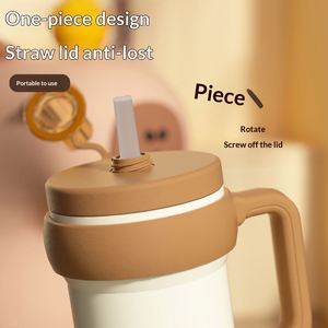 Gobelet isotherme sous vide en acier inoxydable 316 pour café, avec poignée et infuseur à paille, pour bureau, enfants, étudiants - Product Image 5