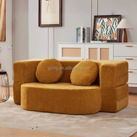 Sofá Cama Plegable con Cubierta de Tela de Pana y Relleno de Espuma de Alta Densidad, Compresión al Vacío, Diseño BTCS004 para Sala de Estar