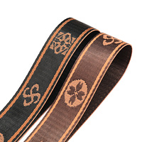 Bande élastique jacquard Liwei Chine, tissée, écologique, 100 % polyester, de haute qualité, marron, noir, vintage, accessoires pour sacs, maison