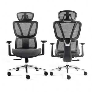 Double <span class=keywords><strong>Back</strong></span> Design ergonômico apoio lombar preto executivo giratório Mesh escritório cadeiras com apoio para os pés - Product Image 1