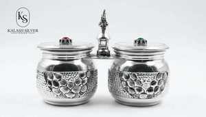 Recipientes de Plata Premium para Frutos Secos con Almendras y Anacardos, Frascos Decorativos para Almacenamiento en la Cocina y para Regalos - Product Image 2