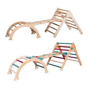 Triangle d'escalade pliable en bois écologique Montessori, rampe de gymnastique Pikler pour tout-petits, cadre d'arche à bascule, personnalisable, jeu d'intérieur - Product Image 1