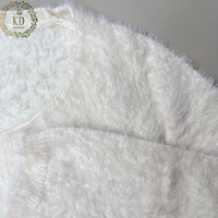 KD fabricant de tricot personnalisé OEM ODM pull à manches longues ouvert sur le devant avec chaîne tricots poilu fourrure Mohair fausse fourrure Cardigan