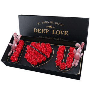 Boîte à fleurs rectangulaire de luxe <span class=keywords><strong>pour</strong></span> la fête des mères Boîte de la Saint-Valentin préservée avec <span class=keywords><strong>mot</strong></span> Deep Love I Love You Rose Mom Florist Box - Product Image 1