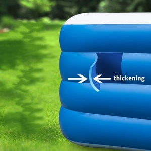 PVC Inflatable Swimming <b>Pool</b> 70*55*29 Inch Blue Color 270 Gallons for Family Kids Summer Water Party Outdoor Garden Backyard Fun - Product Image 6