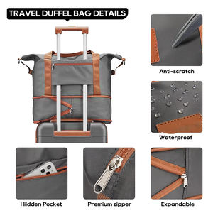 Sac de voyage pliable, sac de sport, sac de <span class=keywords><strong>week</strong></span>-<span class=keywords><strong>end</strong></span>, sac de sport pour la nuit, avec poche extensible et compartiment sec/humide - Product Image 3