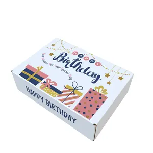 개인화 된 생일 축하 접기 선물 상자 포장 선물을위한 귀여운 깜짝 포장 상자 결혼식 생일 케이크 꽃 공예 상자