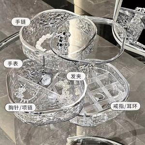 3-Layer Rotating Jewelry Box Water Ripple Ring Necklace <b>Storage</b> Rack Plastic <b>Dressing</b> <b>Table</b> Pendant <b>Storage</b> Necklace Earrings - Product Image 2