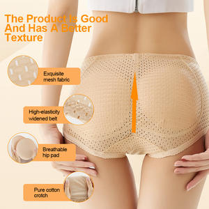 Shapewear Pants with Padded Butt Enhancement Insert - Women's Breathable Mesh <strong>Fake</strong> Butt Lift-Up Pants - Product Image 4