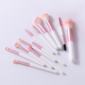 12 Piece Handmade Makeup <b>Brush</b> Set Aluminum Ferrule Wood Handle Soft Synthetic Hair Face Concealer Powder Cosmetic <b>Brush</b> Kit - Product Image 4