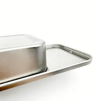 Boîte en métal argentée carrée coulissante pour cosmétiques, bonbons et aliments – Idéale pour le rangement
