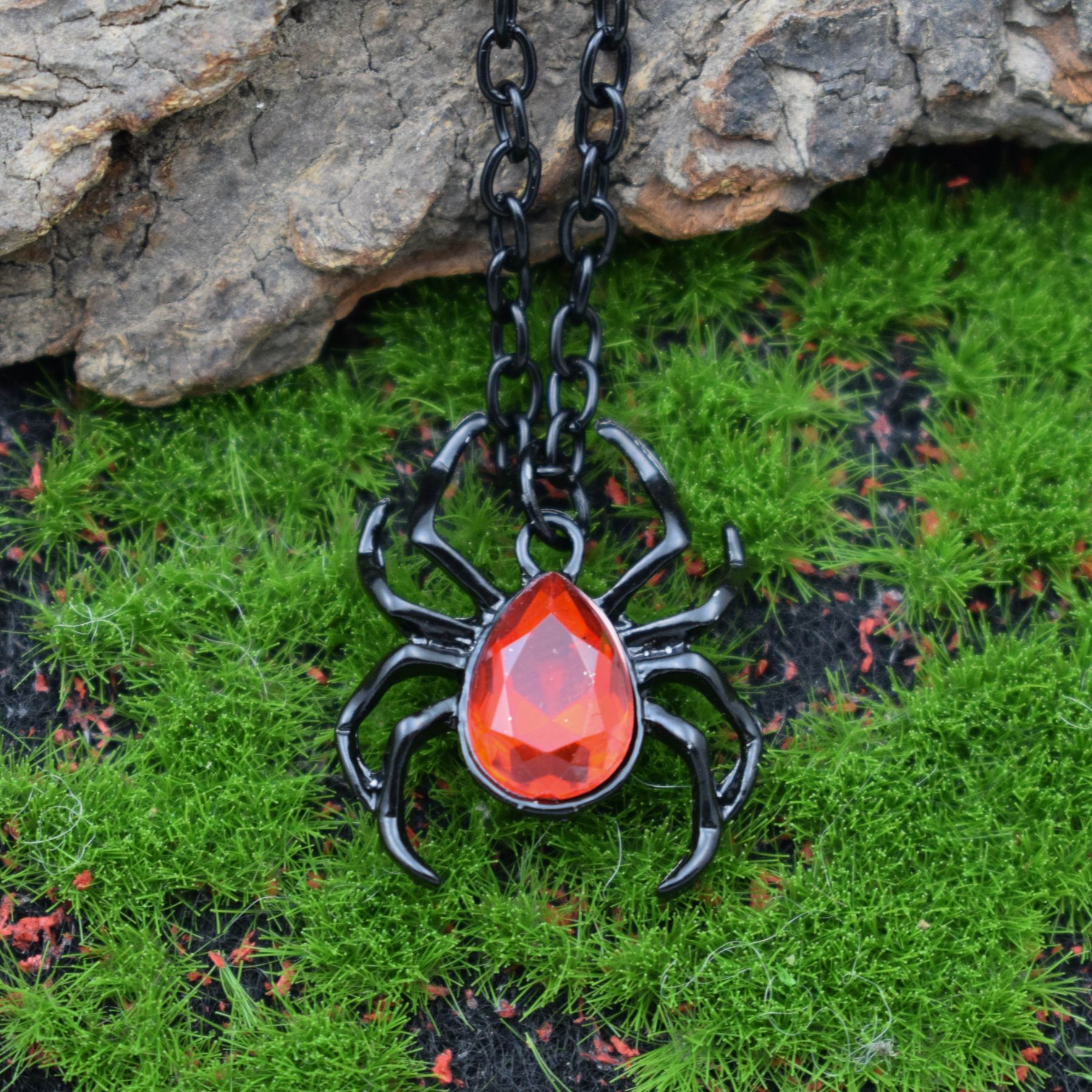 ZMANYIJEW Collana gotica con ragno e ragno, collana da