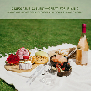 Ensemble de couverts compostables biodégradables emballés individuellement Couteau en plastique CPLA robuste Fourchette Cuillère Couverts emballés jetables - Product Image 3