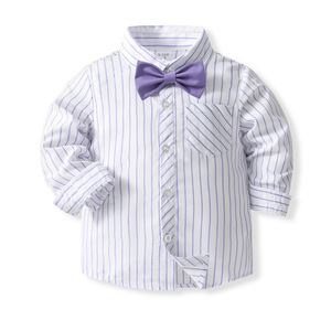 Set Camicia a Righe e Salopette per Ragazzi, Nuovo Stile Britannico Autunnale, Abbigliamento per Bambini per Matrimoni e Spettacoli - Product Image 3