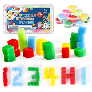 Mini cubes empilables qui collent à n'importe quoi, blocs collants non toxiques et sans danger pour les enfants, blocs en gelée non toxiques pour la maternelle, pour la construction - Product Image 1