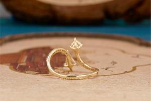 ว่าวคู่ที่สง่างามแหวนเพชรแฟชั่นทำด้วยมือเครื่องประดับเพชรหรูหราเป็นประกายดีไซน์เหนือกาลเวลา - Product Image 4