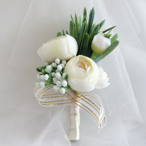 Tùy Chỉnh Trang Trí Đám Cưới Hoa Phù Dâu Boutonniere <span class=keywords><strong>Corsage</strong></span> Nhân Tạo Hoa Khô Bridal Tay Cổ Tay <span class=keywords><strong>Corsage</strong></span> Cho Đám Cưới - Product Image 2