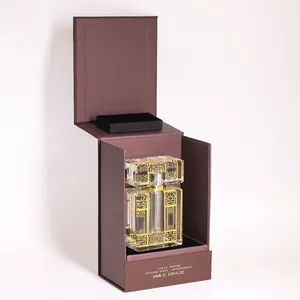 luxuriöses 30 ml 50 ml 100 ml marken-quadratisches hochwertiges klappdeckel-glas leere parfümbox mit individuellem logo