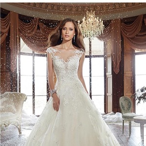 Wedding Dress Ball Gown Sweetheart Neckline Embroidered Lace Ivory White Natural Waist Vintage Style - Product Image 1