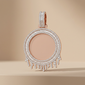Premium Custom <b>Photo</b> Pendant Moissanite Diamond Rose Gold Picture <b>Frame</b> Pendant Luxury Hip Hop Jewelry - Product Image 1