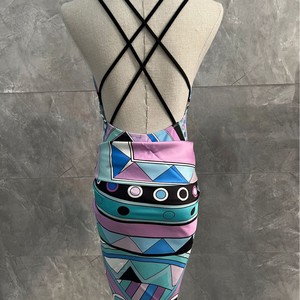 Costume da bagno intero all'ingrosso 2026 nuovo con sciarpa in seta, set 2 pezzi a righe, sexy abbigliamento da spiaggia, copricostume sarong da donna - Product Image 5