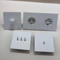 Interrupteur mural 86 double pôle 16A 20A avec prise USB-C, design moderne, en acier inoxydable blanc mat, variateur de lumière domestique