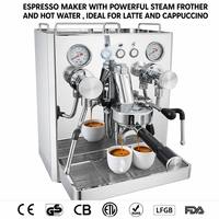 Mesin Espresso Komersial Stainless Steel Dengan Penghasil Busa Susu, Fungsi Air Panas untuk Bisnis Kopi