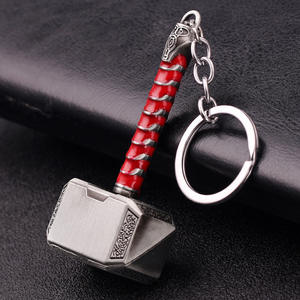 Porte-clés exquis en forme de marteau de Thor des <span class=keywords><strong>Avengers</strong></span>, en alliage de zinc écologique, plaqué argent anti-ternissement, pendentif moulé, cadeau de marchandise de film - Product Image 2